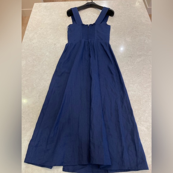 Reformation Seaside Linen In Danube Navy Dress Size 2 - Picture 12 of 15